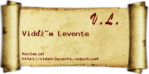 Vidám Levente névjegykártya